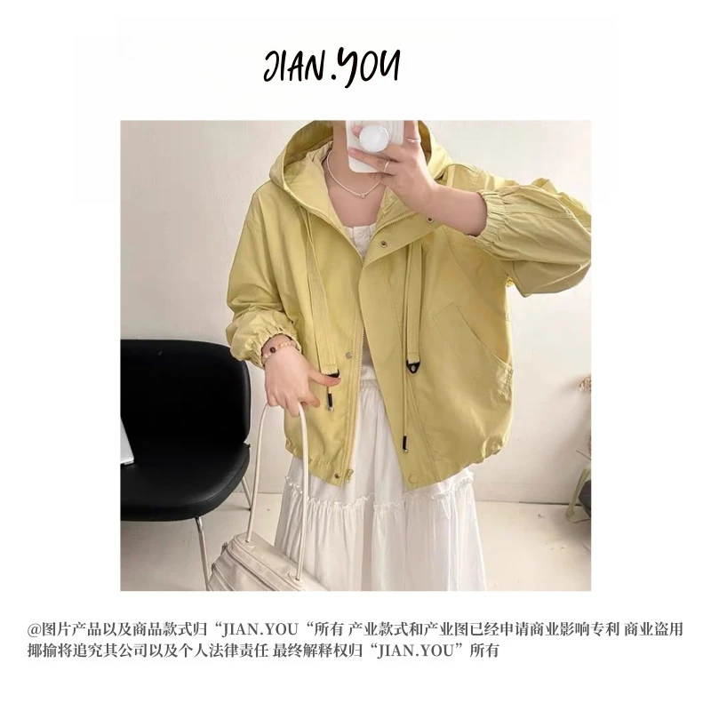 JIANYOU-「超好看Look」韩国单!25早春欧若风冲锋衣连帽外套AC-2592