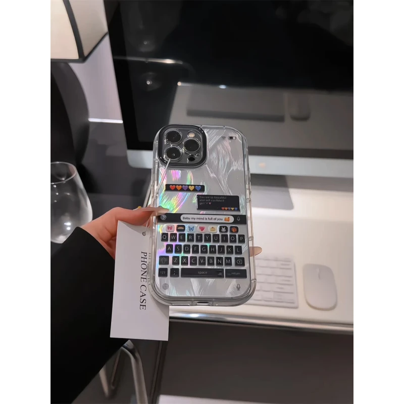 对话框键盘适用苹果16promax泡芙手机壳iPhone15羽纱华为oppo小米