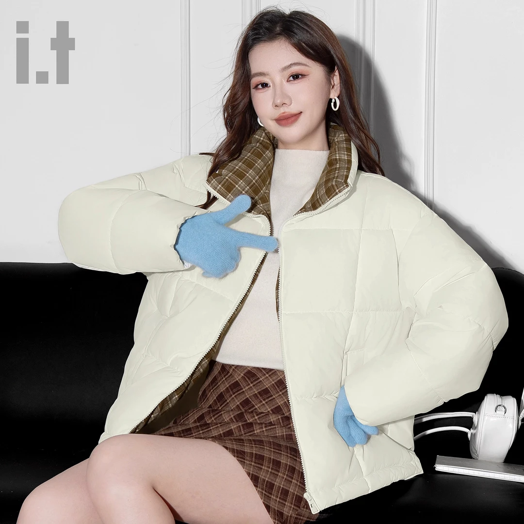 it FINGERCROXX立领棉衣棉服女冬季夹棉上衣加厚保暖防风御寒外套