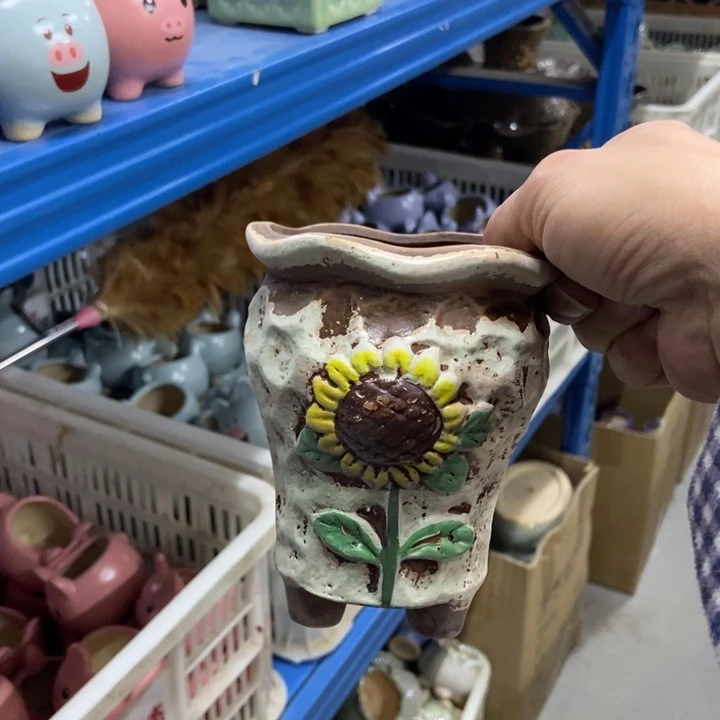 陶瓷花盆单场满9.9发10*12.5白