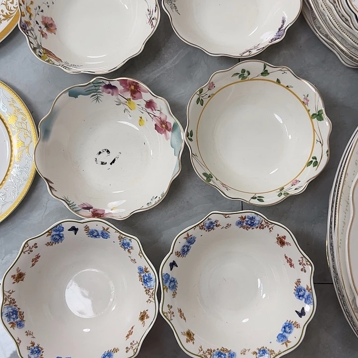 俄***乔瓷5.7英寸花边沙拉碗6个混搭款