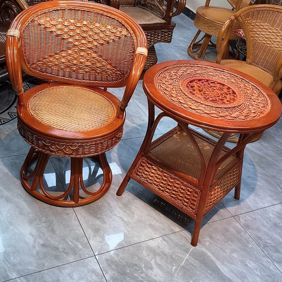 藤8868椅子1个➕65公分茶几1个