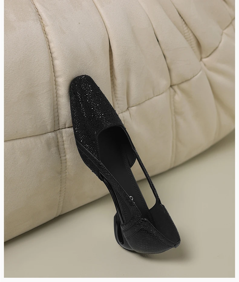 头层牛皮/3cm新款时尚方头百搭低跟单鞋舒适真皮女鞋XL044