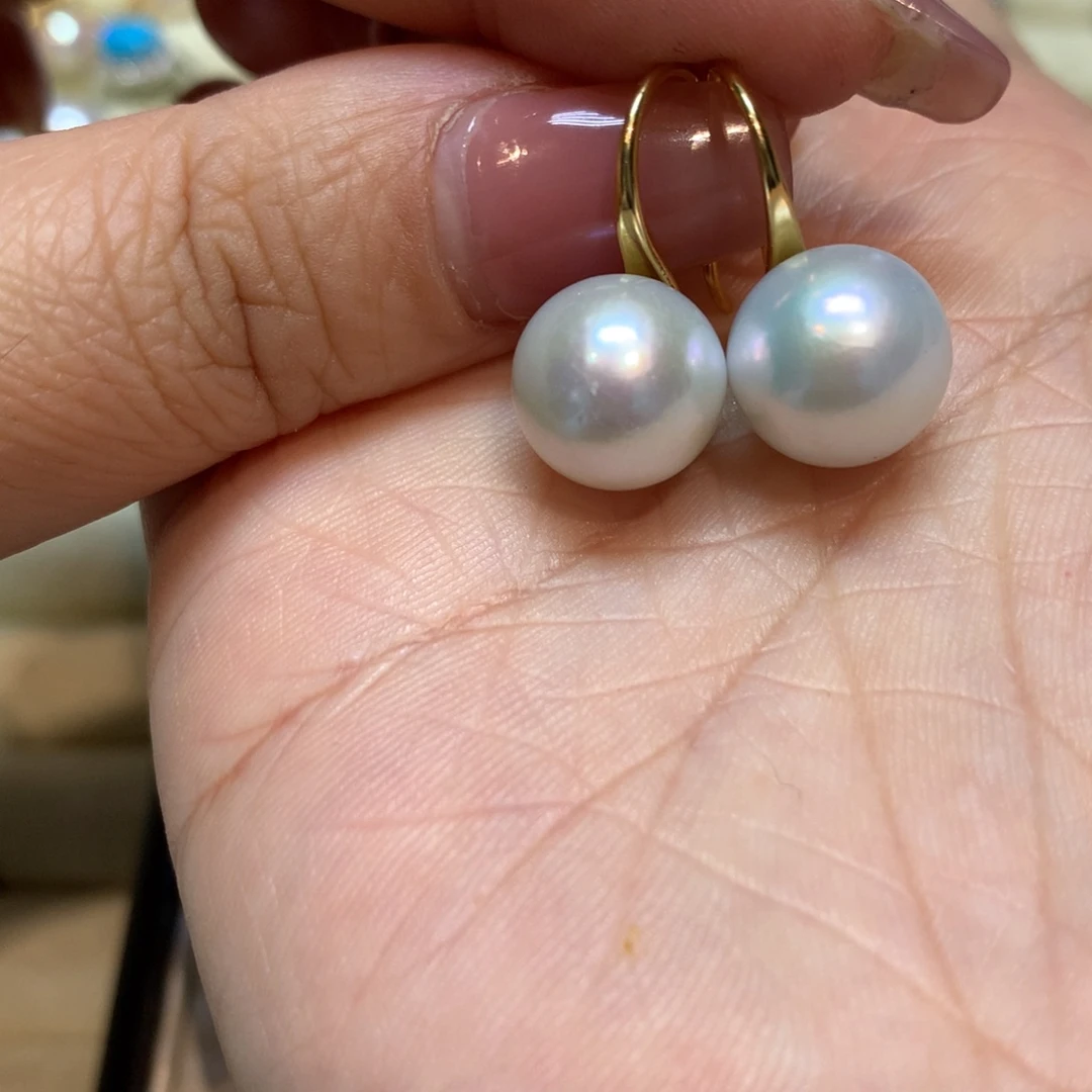 淡水珍珠耳饰银S925镶嵌
