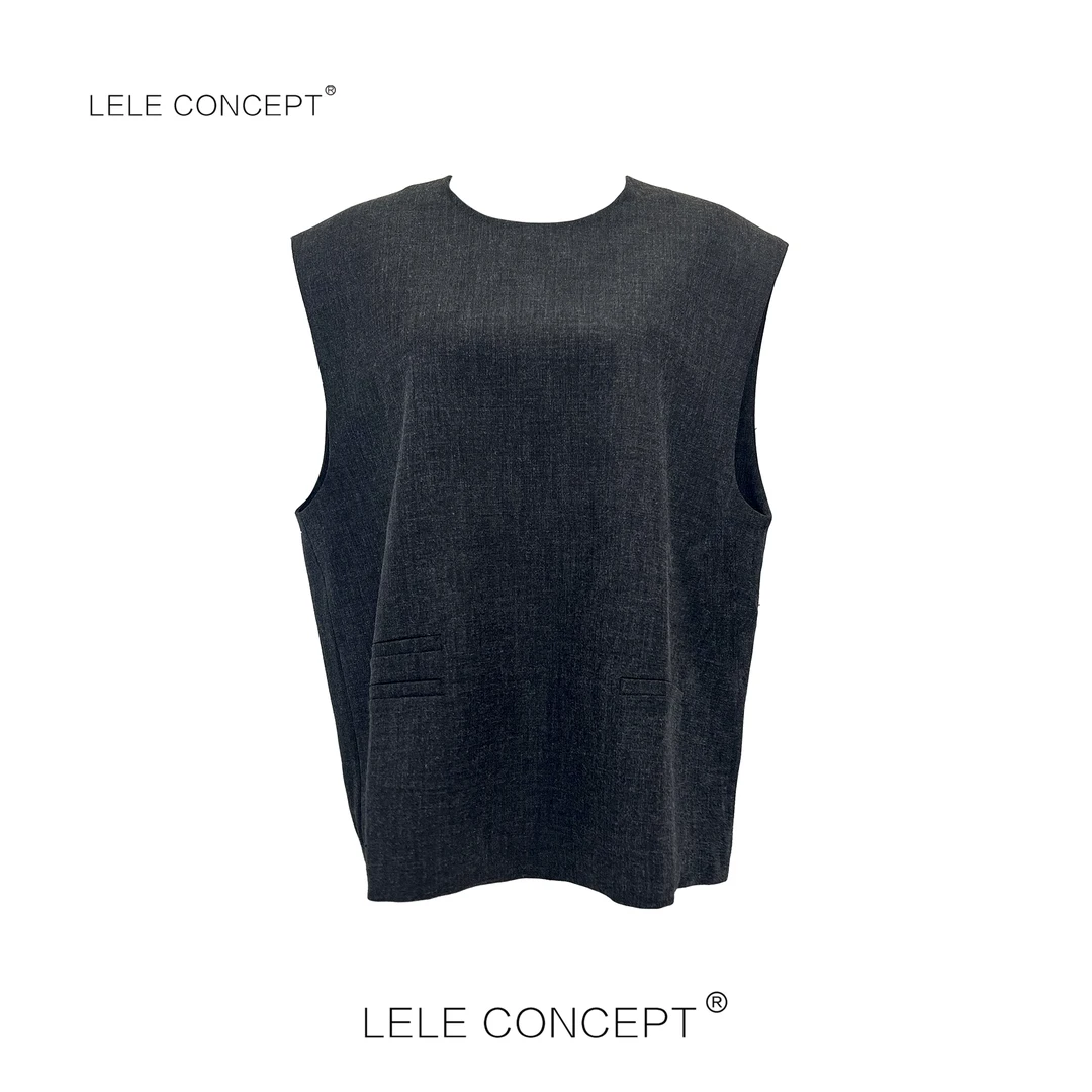 LELE CONCEPT丨时尚百搭后系扣套头马甲S0765