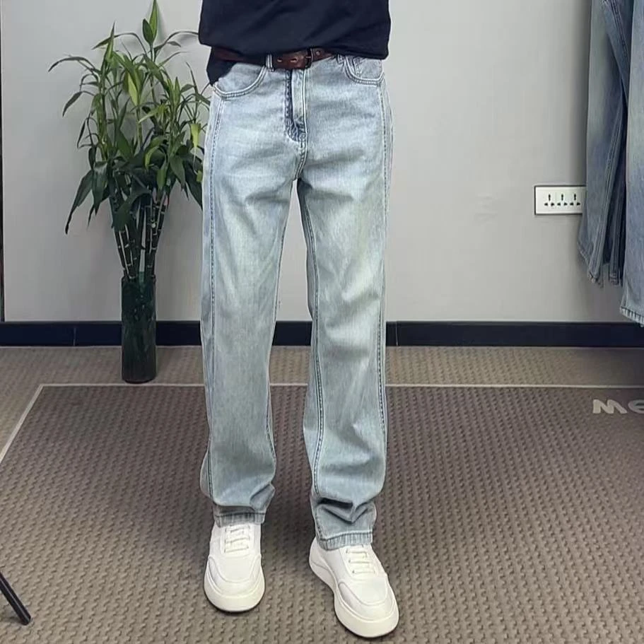 2025夏季莱赛尔男士牛仔裤舒适柔顺百搭休闲简约直筒水洗休闲裤男