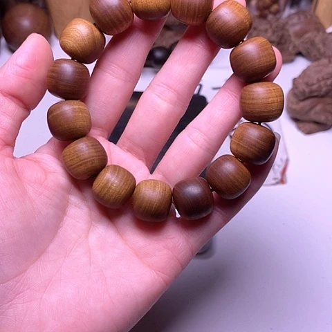 檀香木手串/手链檀香黑肉15/16横纹虎皮沉