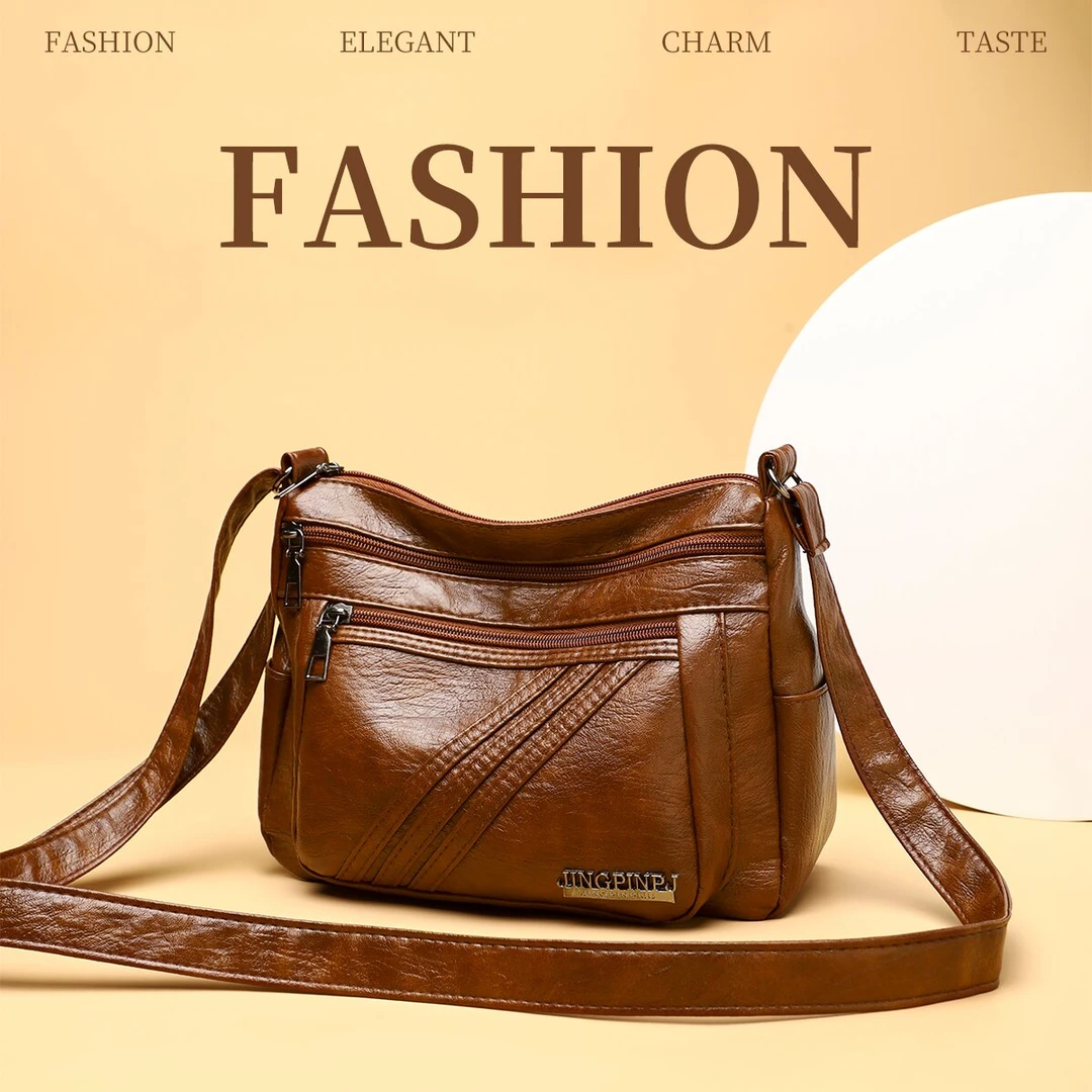 新款时尚简约潮流多用百搭单肩斜挎包616深棕色