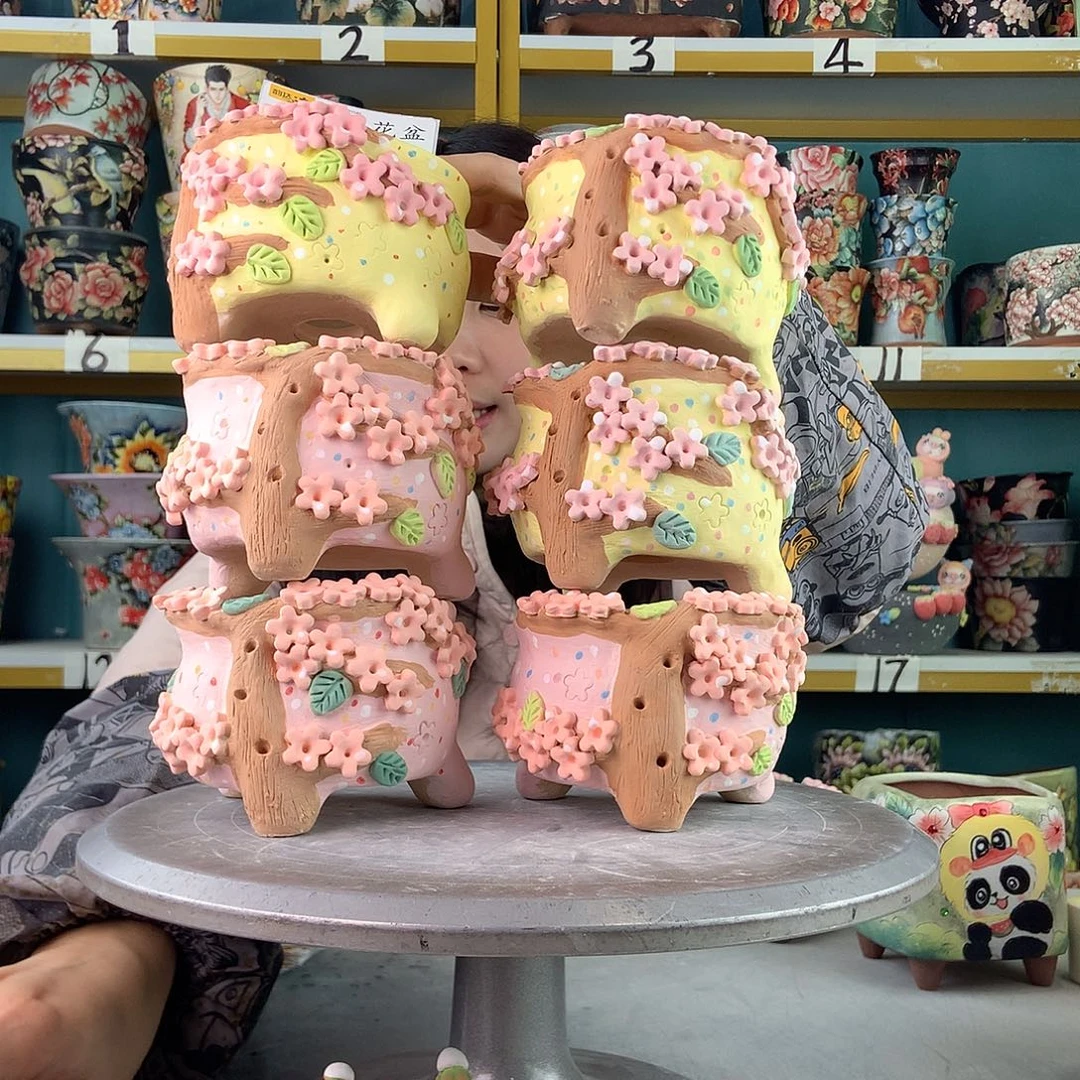 小***吖陶景德镇手工花盆234