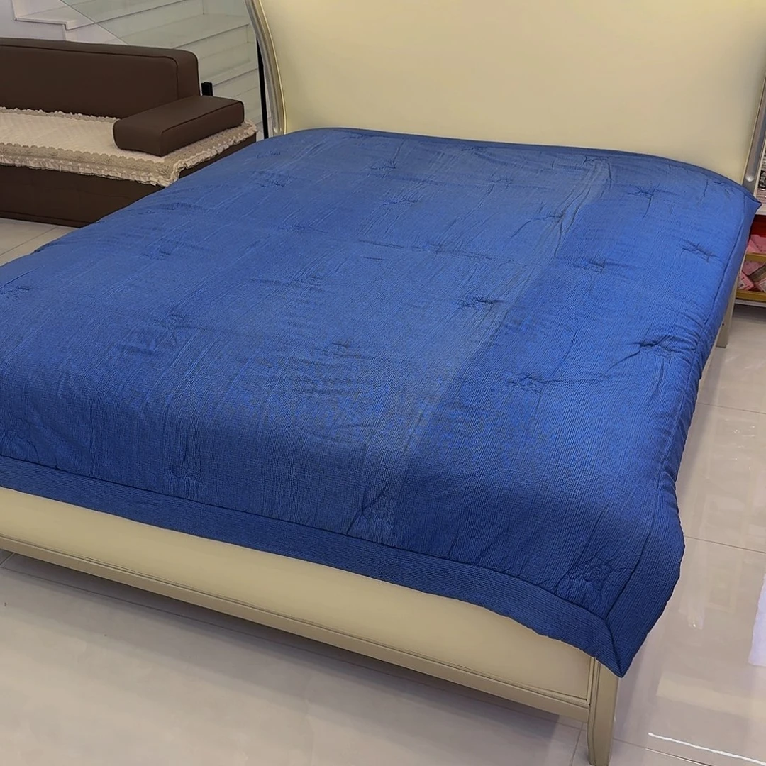 棉微瑕双人小花被魔力藏蓝色