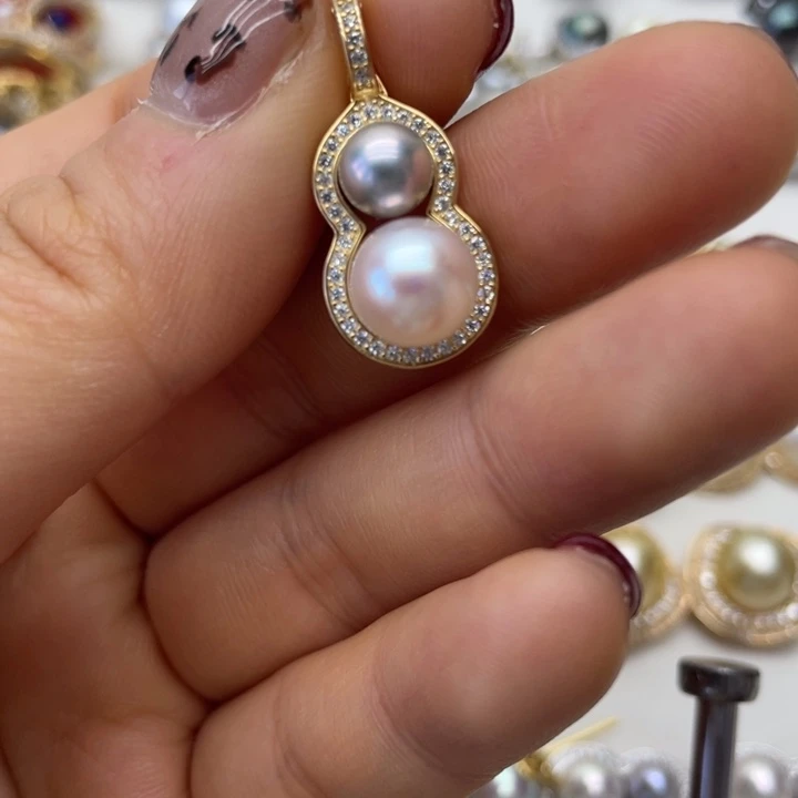 海水珍珠吊坠(不含链)银S925镶嵌