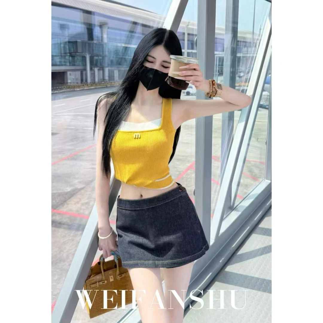 WEIFANSHU/魏凡舒【元气繆系】夏季新款气质简约百搭修身吊带背心