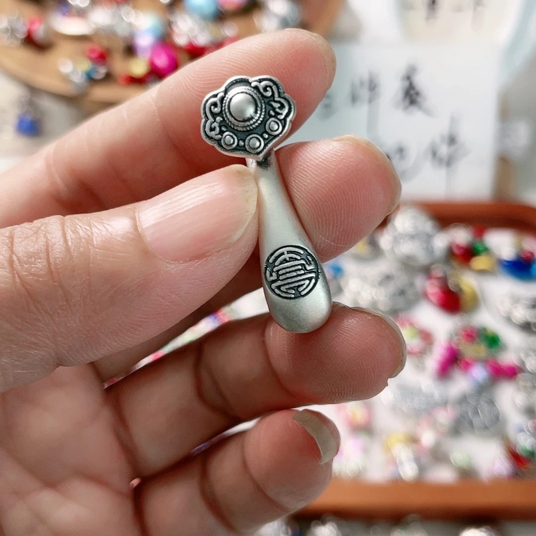 珐琅吊坠足银大如意