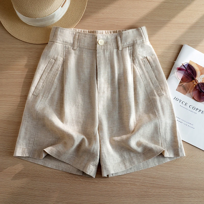 加肥大码300斤日系复古亚麻短裤男女2025夏季新款宽松百搭五分裤