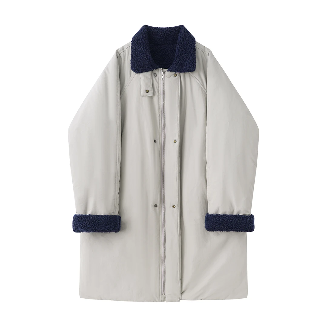 （年末清货）时光剪影~冬季中长款加厚外套女大衣8558