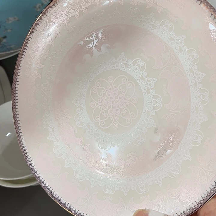 瓷片微瑕骨瓷洛可可圆盘一个