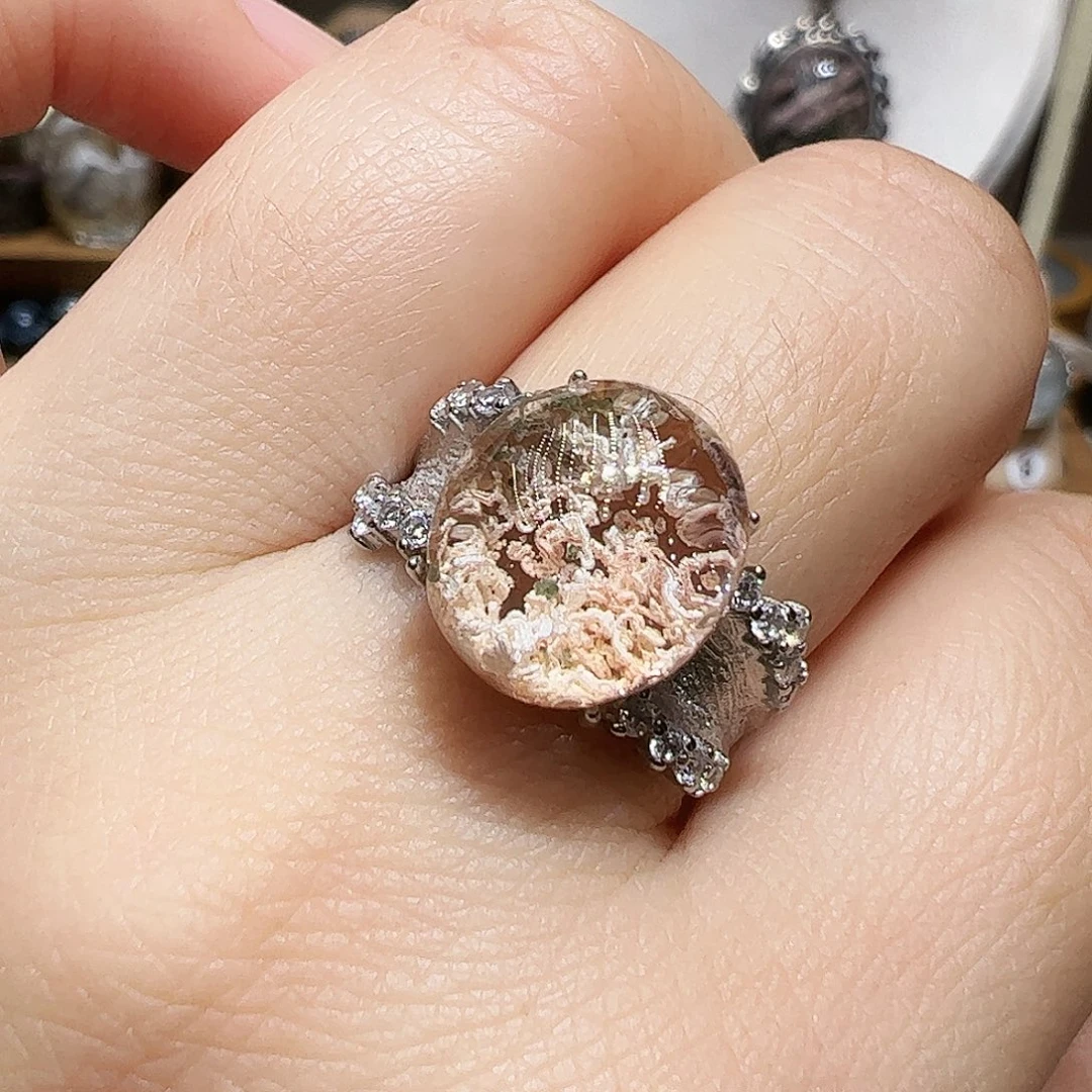 花****水晶珠宝半成品银S925镶嵌