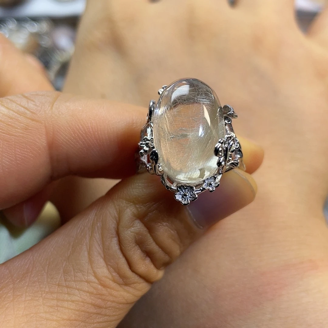【闪购商品】水晶珠宝半成品银S925镶嵌戒指