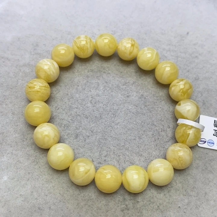 蜜蜡裸石未镶嵌手串