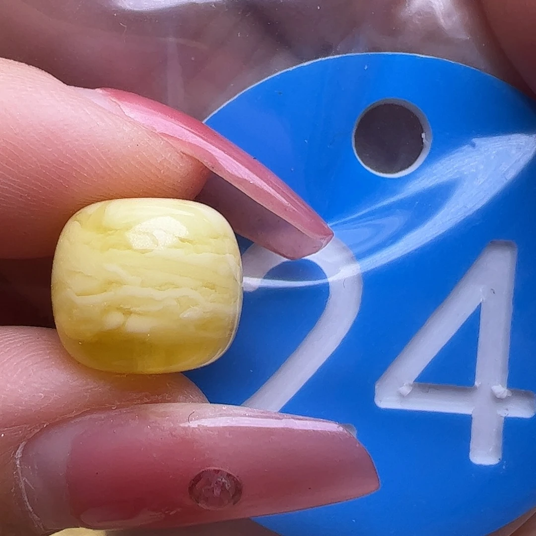蜜蜡未镶嵌珠宝奇石11/10mm金瓷白虎皮老型