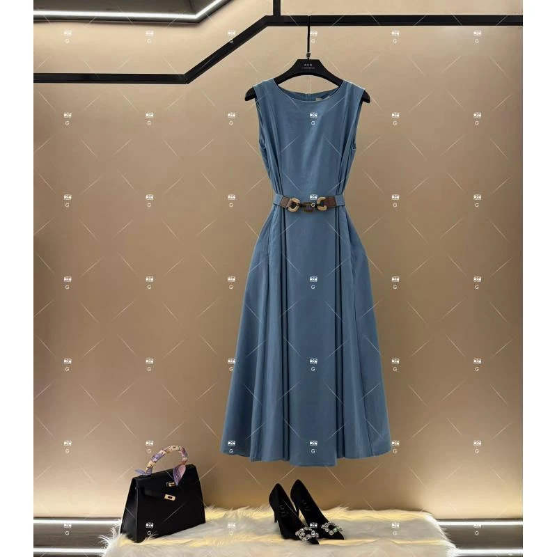 【李娜】夏季新款复古时尚百搭印花无袖连衣裙 H-838