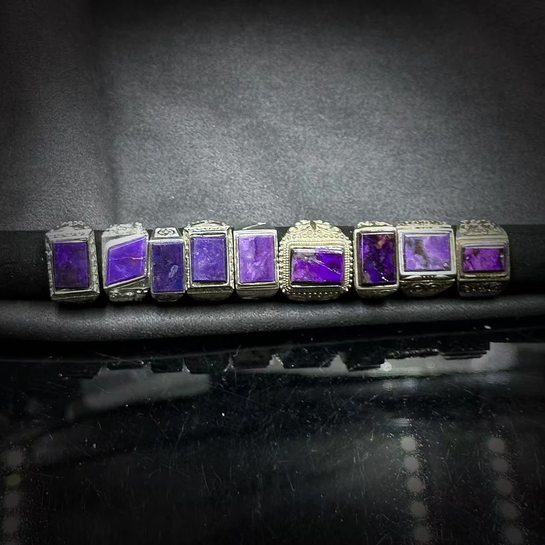 非金属玻璃吊坠 SJ0957 紫色戒指吊坠 多样性发其一