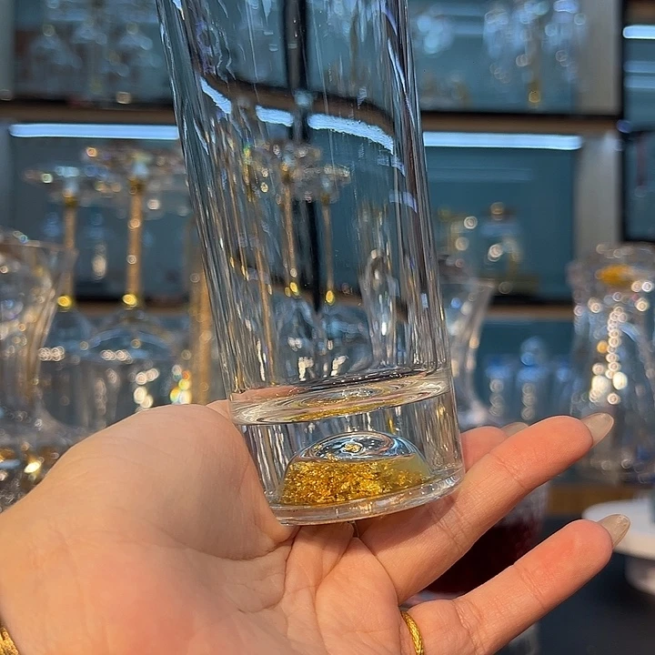水晶玻璃手柄款金箔水杯差价链接补100给6个水杯