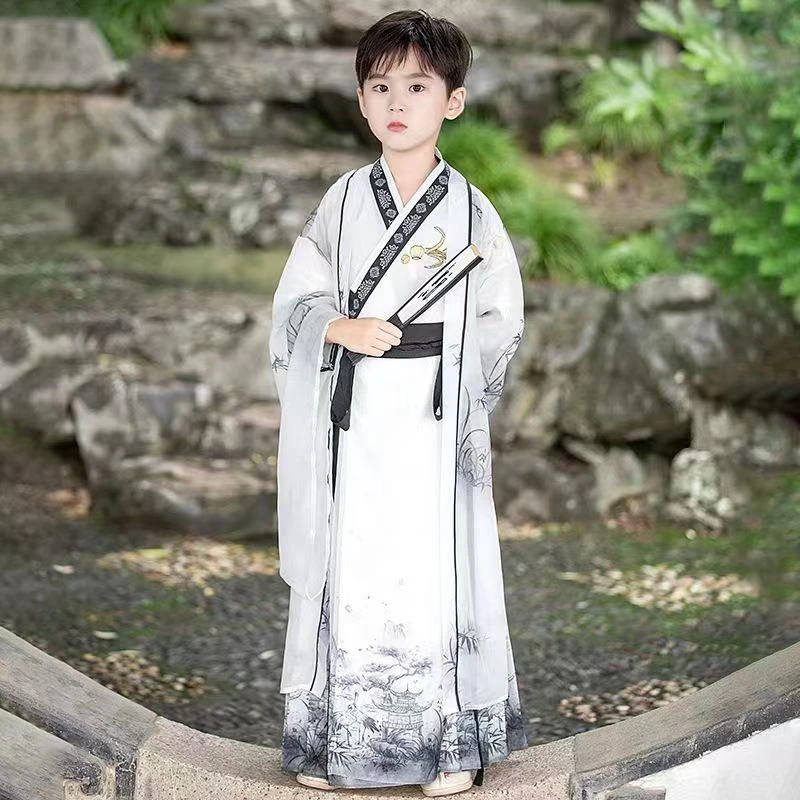 范哲萨儿童汉服男童秋季唐装男孩古装春装古风帅气国风高级国学