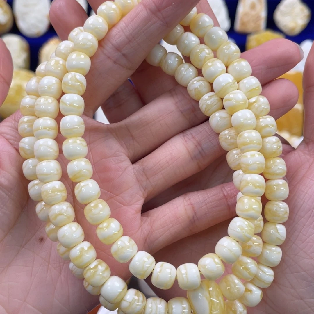 蜜蜡裸石未镶嵌琥珀蜜蜡同料108卡8mm