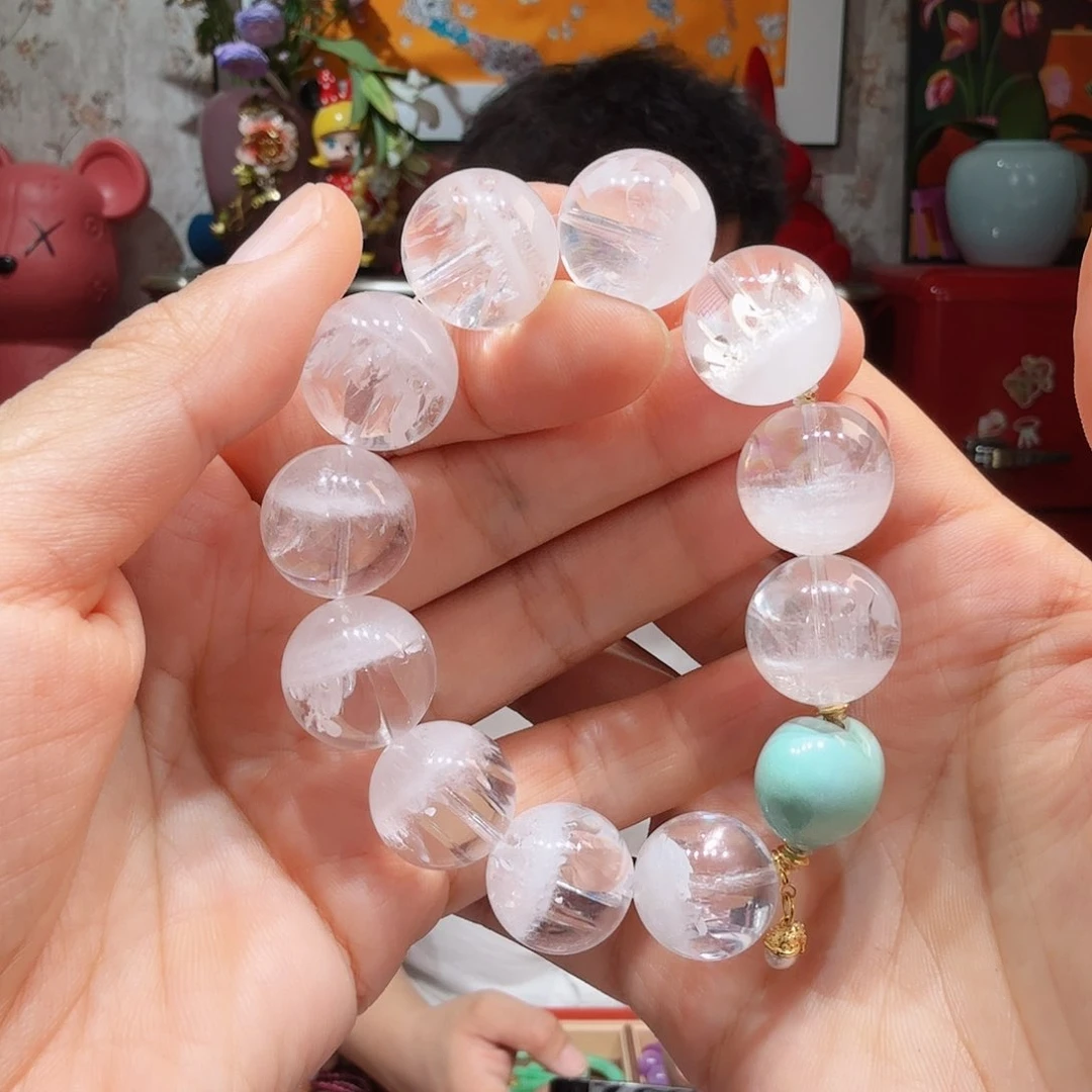 水晶手串18K金镶嵌手串