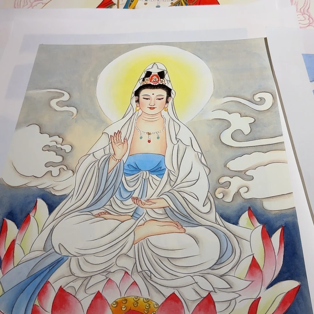 国画国画观音菩萨一副