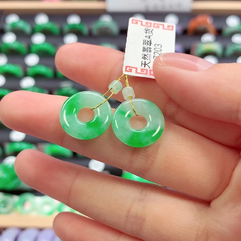 【闪购商品】未镶嵌戒指翡翠甜甜圈一对