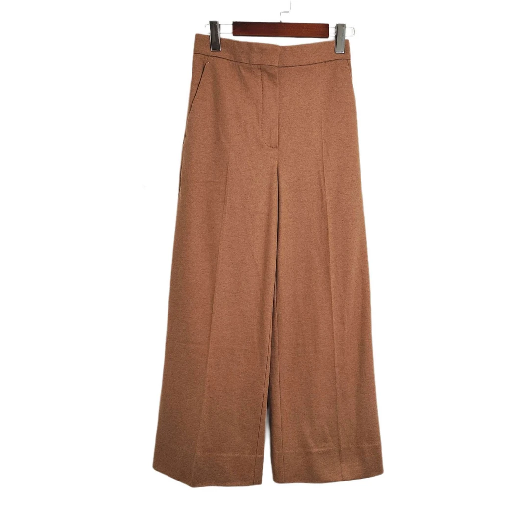 全新未使用 MaxMara 001234   纯色休闲裤 棕色 原价5760 36码