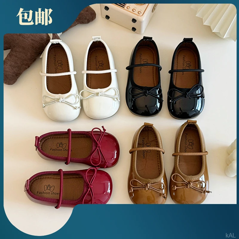 小皮鞋2025公主鞋玛丽珍新款芭蕾舞蝴蝶结一脚蹬韩版软底春秋女童