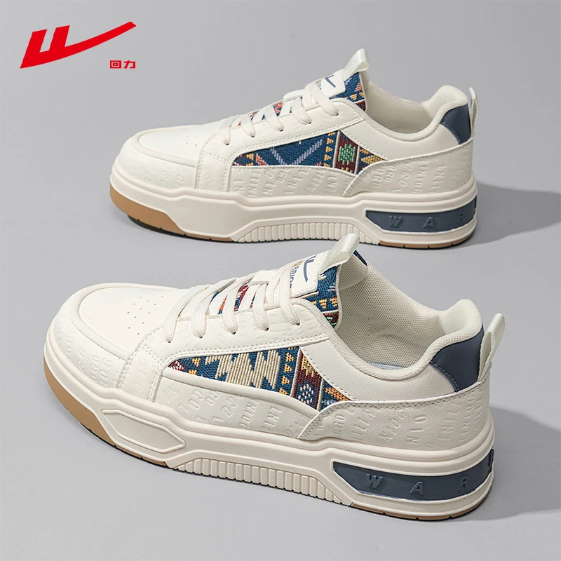 回力男鞋刺绣板鞋男款厚底增高百搭运动休闲潮鞋男士开车专业鞋