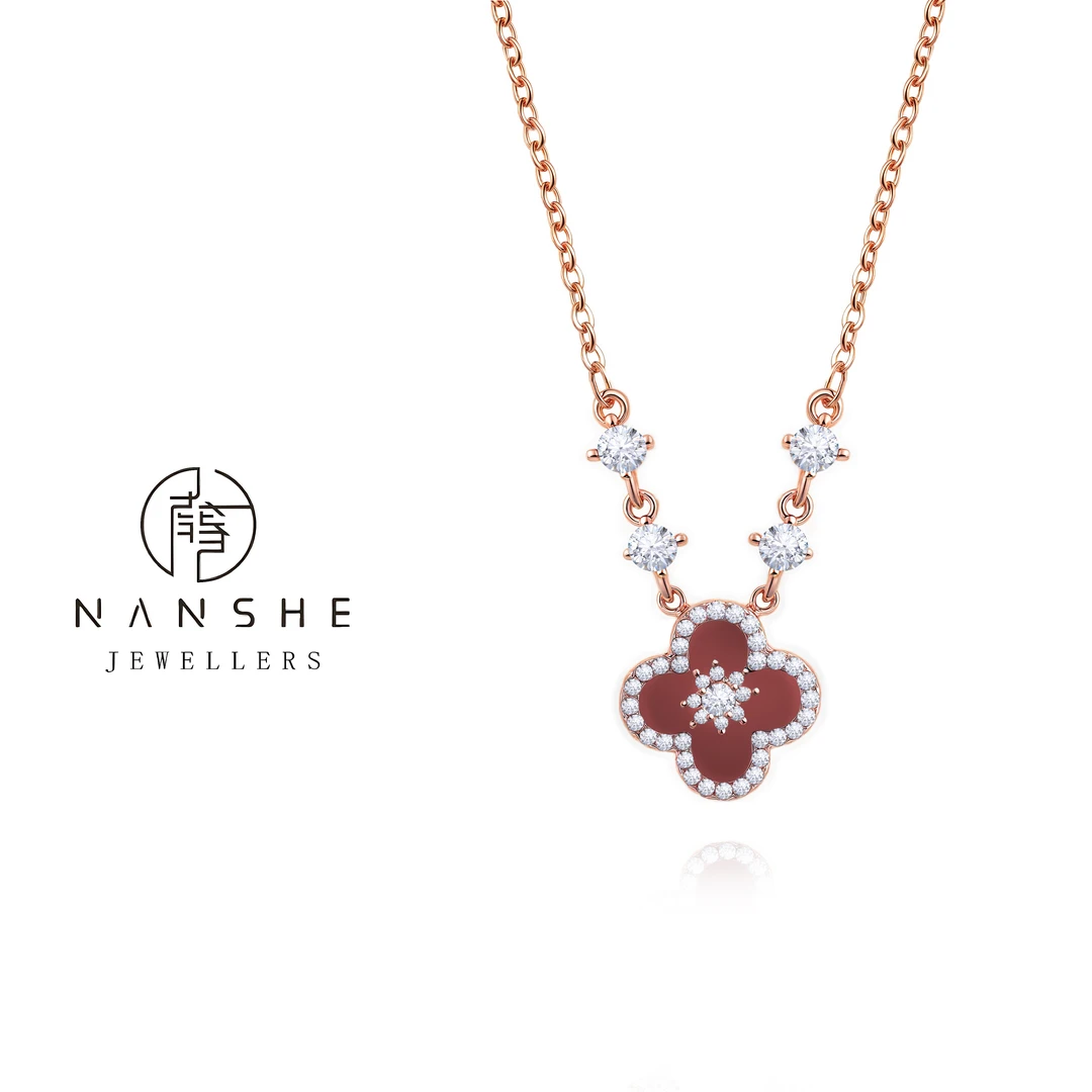 NANSHE/南奢 春夏款四花时尚项链法式L1222红