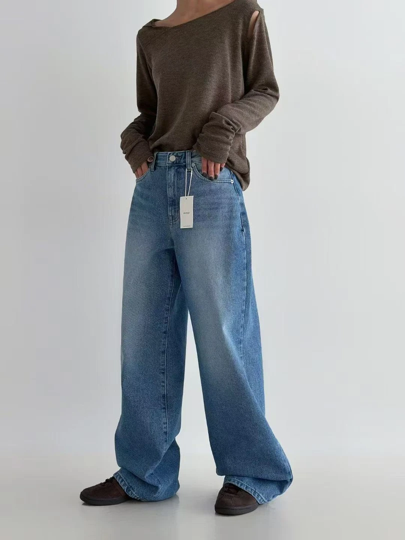 东大门韩国做旧牛仔裤直筒裤733#/no7天/2300733