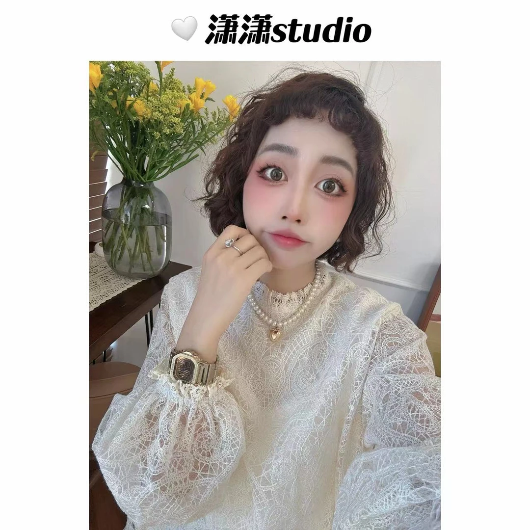 【温莎旧事】【百搭单品】潇潇定制蕾丝面料大身有里衬百搭衬衣XW0044