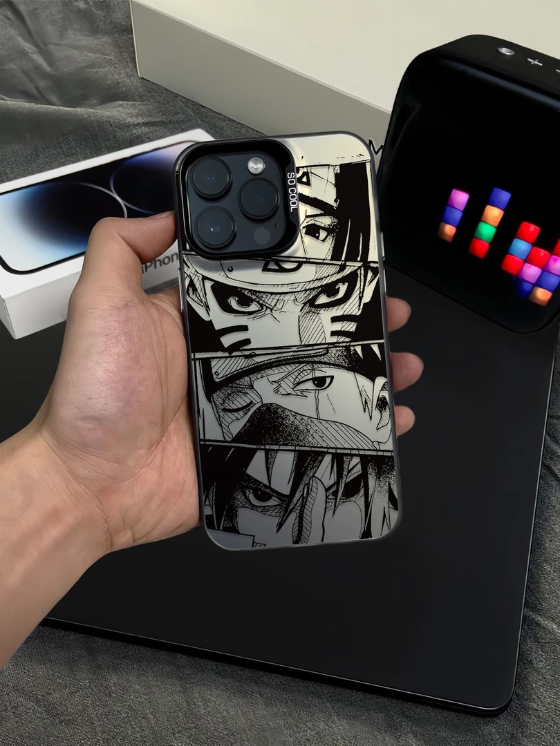 火影忍者黑白适用苹果16pro手机壳15华为pura70vivo彩银oppo个性
