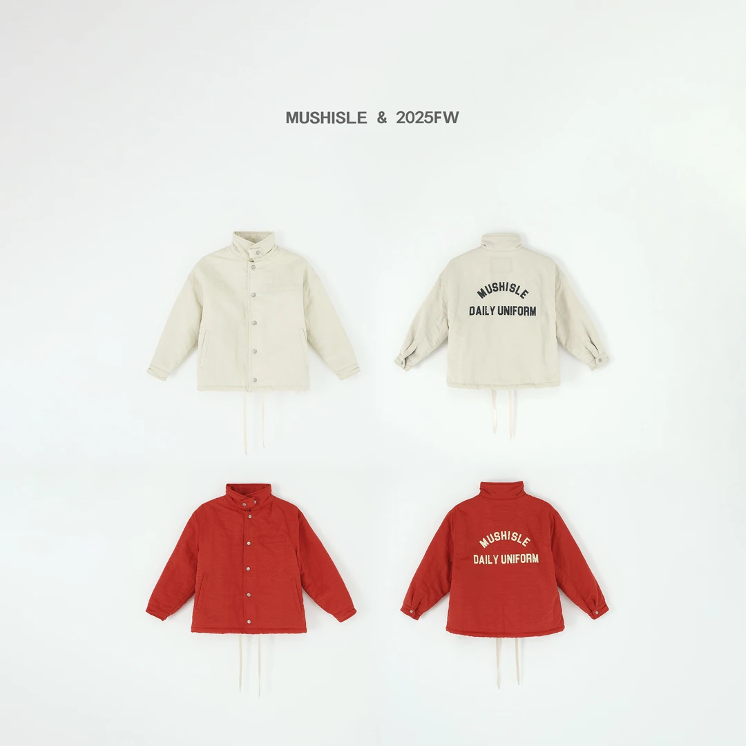 【MUSHISLE】阿又冬季童装儿童男童中大童亲子翻领纯色棉服99183D