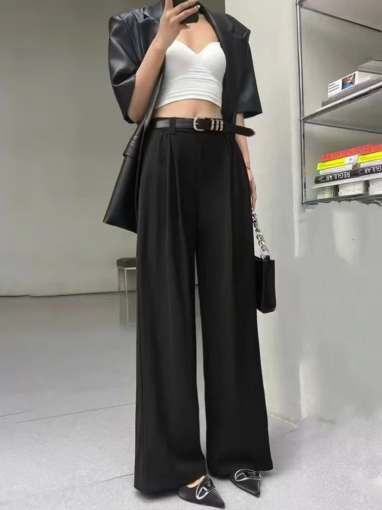 4号秋季新款连锁实体爆款韩版百搭显瘦垂感阔腿裤