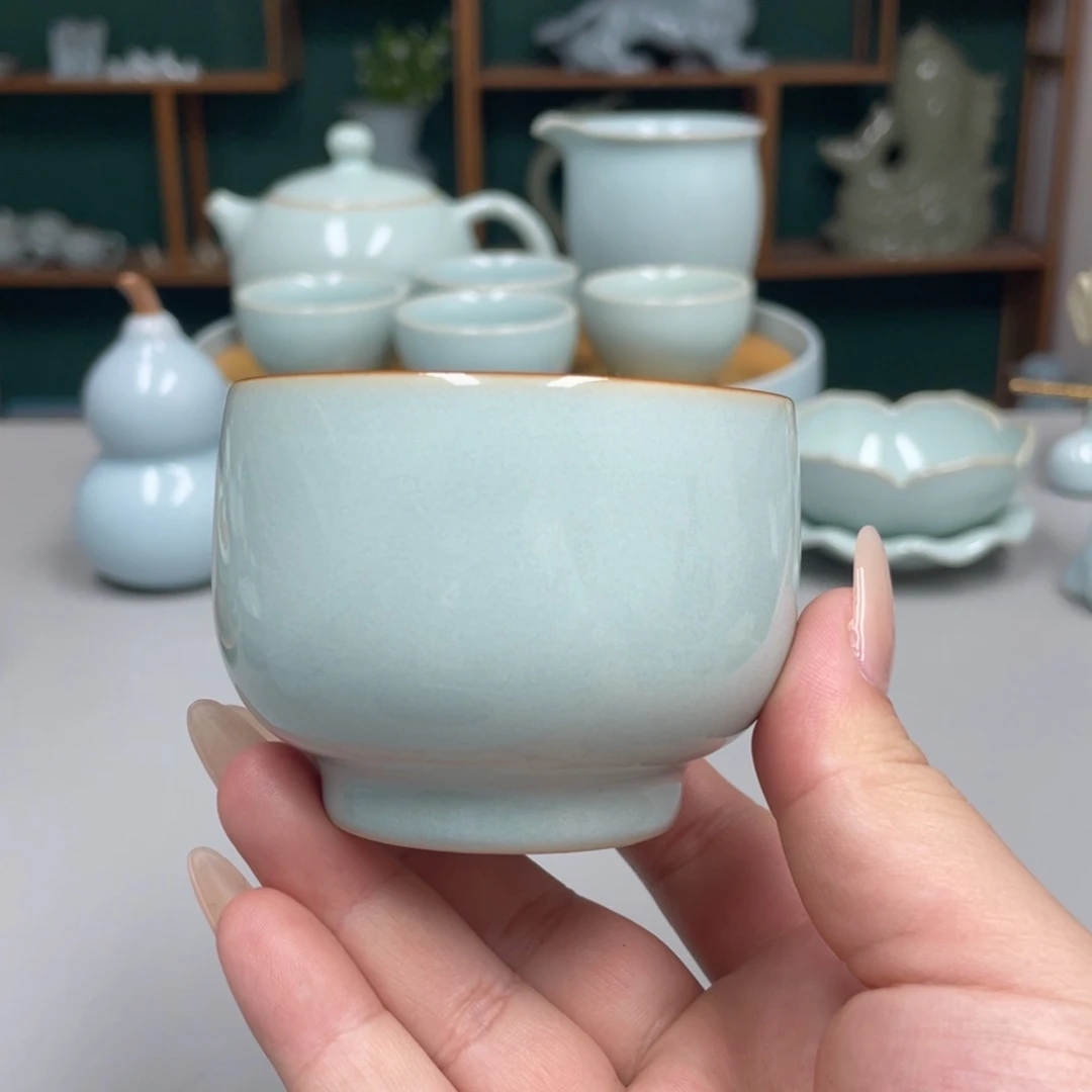 瓷赵琳老师手工罗汉杯带礼盒