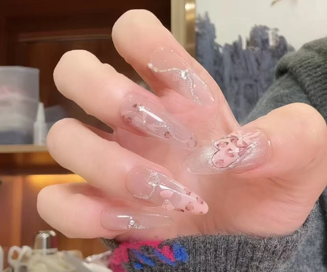 上新【粉豹纹】MAOMAO重工纯手工穿戴甲穿戴甲
