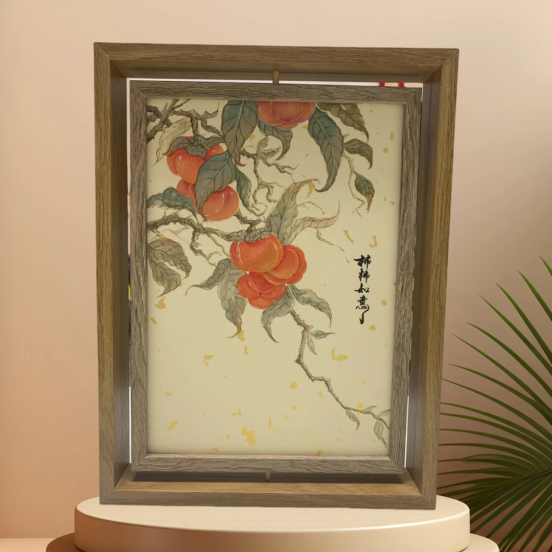 s级《如愿》国潮书画双面旋转摆台，生肖五行聚能，定制你的艺术品