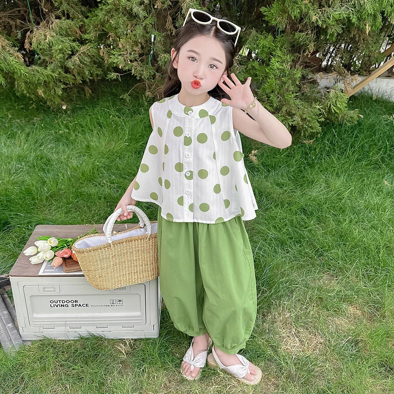 巴拉童年女童夏季套装2025新款儿童夏装洋气时髦防蚊女宝宝薄款无