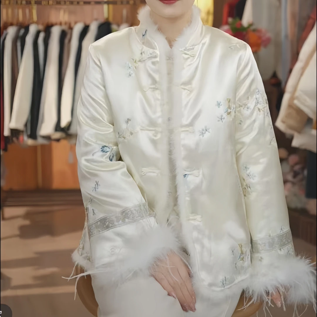 《 花沐蝶》新中式国风刺绣复古国风高定加厚棉服女