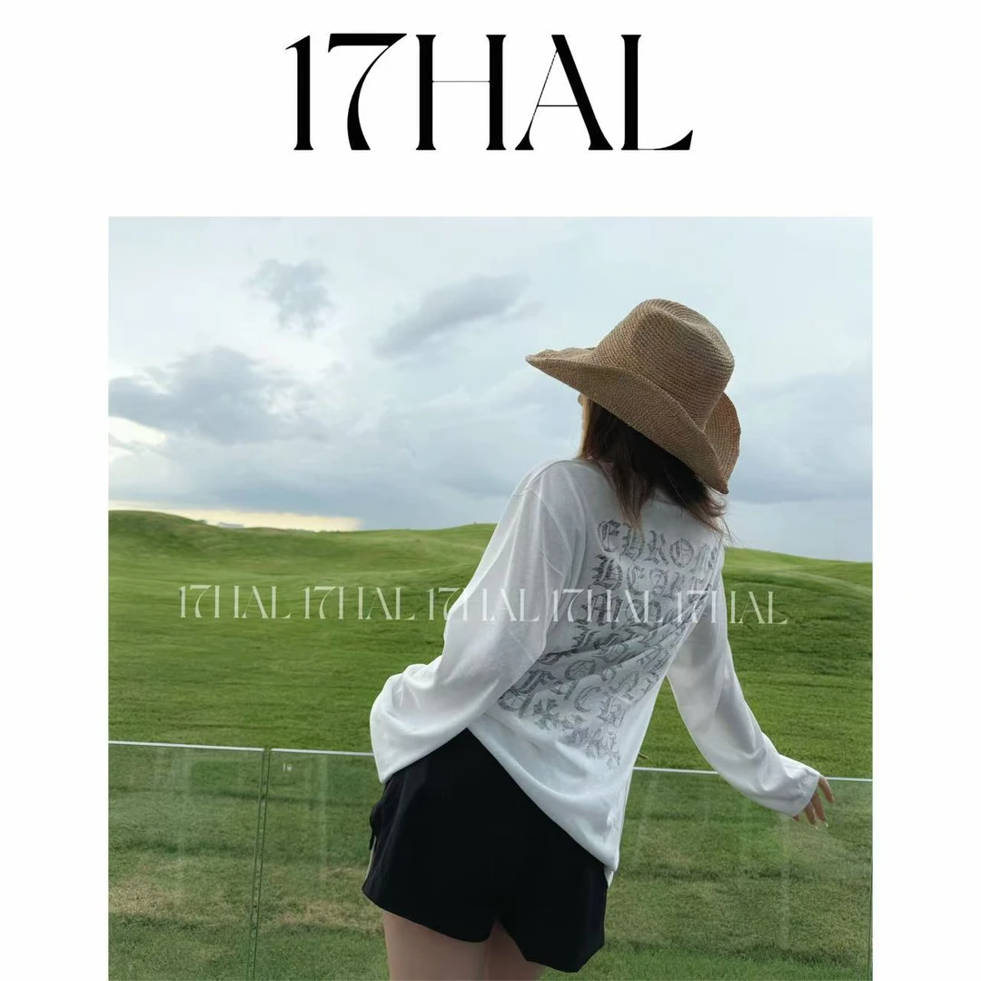 17HAL CH家25夏季后背梵文正反两面穿宽松T恤防晒薄款长袖