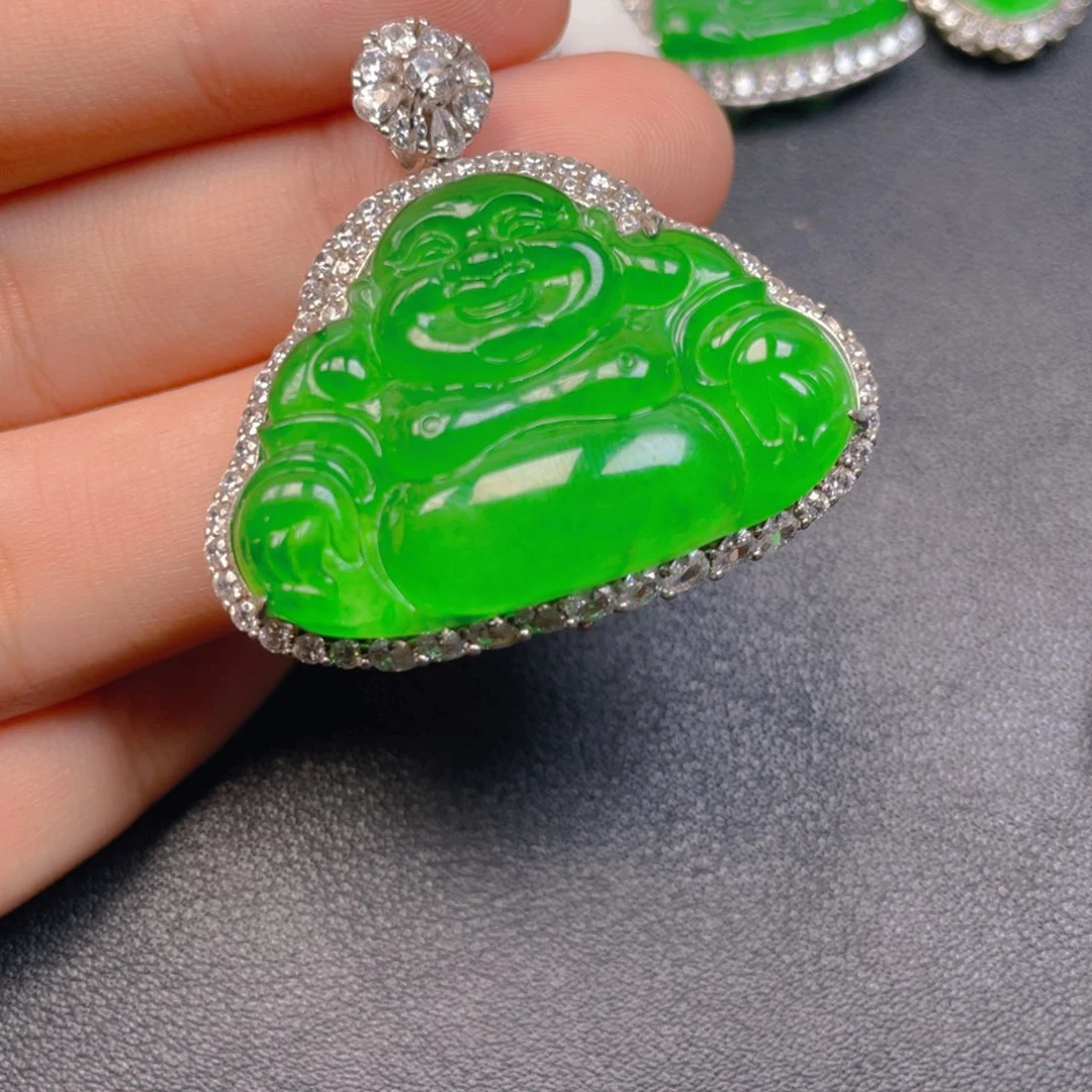 翡翠银S925镶嵌吊坠(不含链)