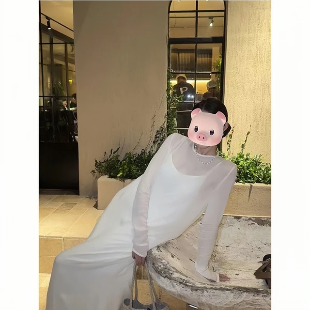 法式赫本风高级感御姐连衣裙女早秋新款辣妹修身显瘦吊带长裙套装