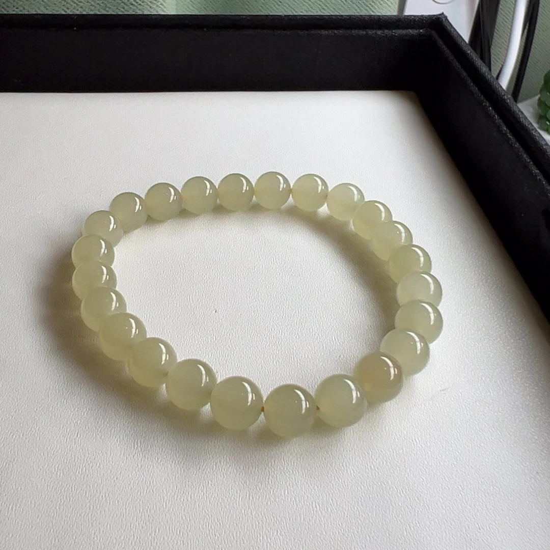 心***2手链未镶嵌和田玉深蜂蜜水